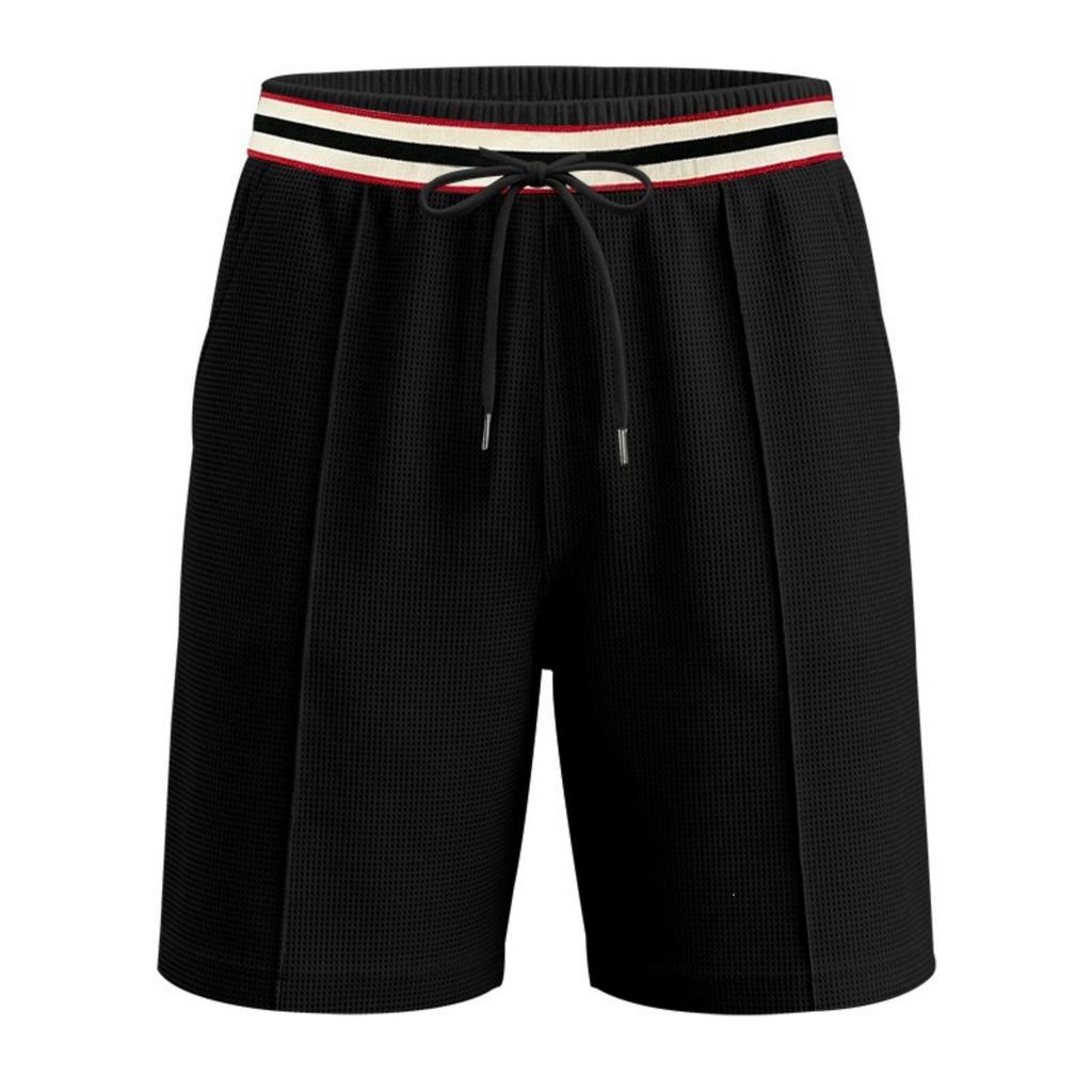 Men Casual Athletic Shorts Drawstring Waistband Relaxed Fit Breathable Knit Fabric for Everyday Wear