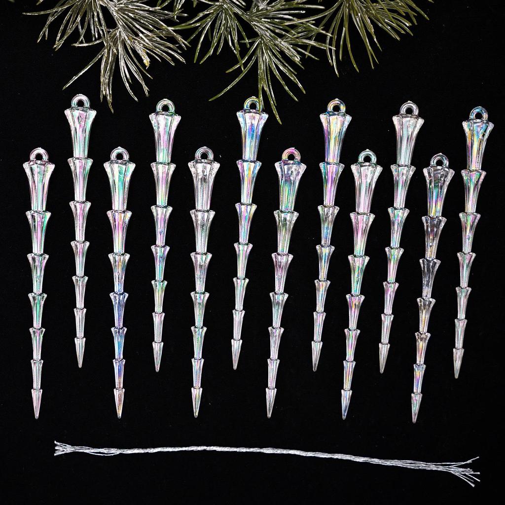 Colorful Acrylic Icicle Christmas Tree Ornaments