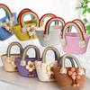 Rainbow Cloud Baby Basket: Woven Cotton Rope Handbag & Birthday Souvenir