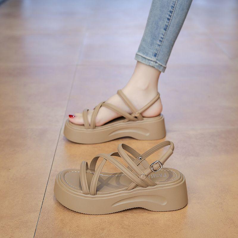 Fashion Cross Strap Women's Chunky Sandals Summer Luxury Women Gladiator Sandals Flip Flops Fashion Slingbacks Ladies Slippers De Mujer