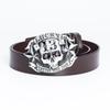 Cinto de Couro Masculino com Fivela de Caveira Retrô - Estilo Personalizado do Velho Oeste Americano