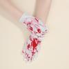 Ghostly Halloween Cosplay Bloodstain Print Gloves for Bone Chilling Style