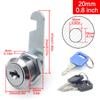 10 Sets 16/20/25/30mm Security Lock Public/Private keyMetal Cylinder Cabinet Locker Cam Lock With 2 Keys Mailbox Lock Drawer