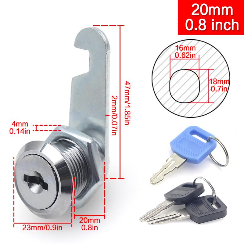10 Sets 16/20/25/30mm Security Lock Public/Private keyMetal Cylinder Cabinet Locker Cam Lock With 2 Keys Mailbox Lock Drawer