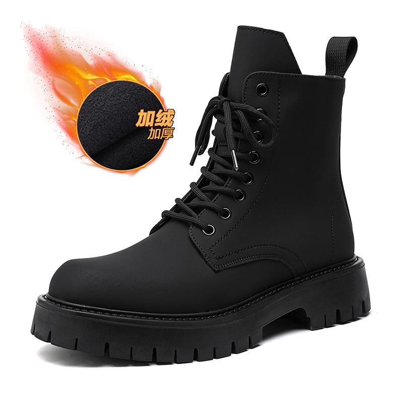 Martin boots men's autumn and winter long tooling Internet celebrity high street soft leather British yuppie men's boots British style 3301-K