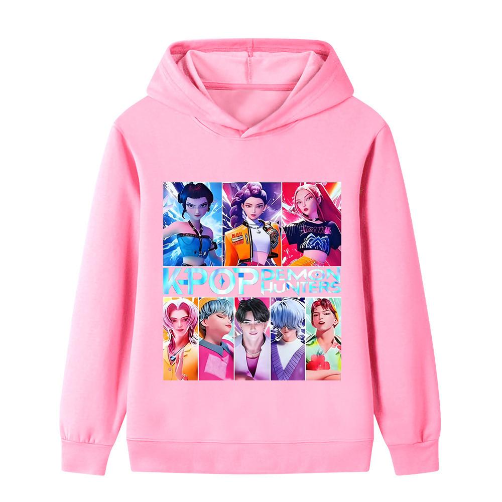B1230 Kinder Jungen Mädchen Sajaboys Kpop Rumi Zoey Mira Print Langarm Kapuzenpullover
