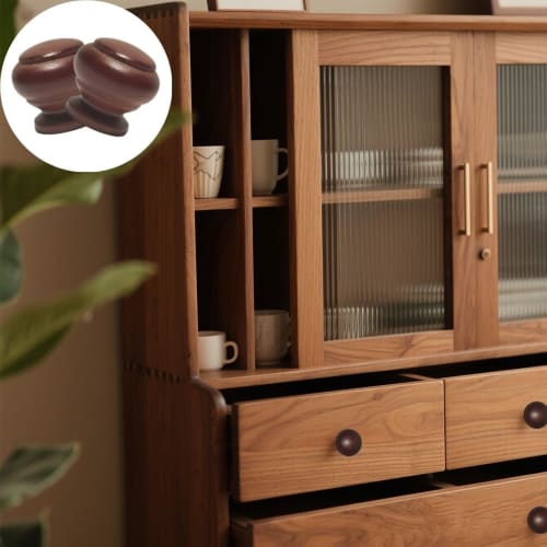 10-Piece Set of Wooden Furniture Handles, Drawer Pull Handles, Dark Brown, DIY, Screws Included (Dark Brown)