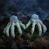 Halloween Scene Setting Props 1 Pair Skeleton Hands, Realistic Plastic Zombie Life Flexible Placement Ghost Hands Size Severed Fake for Terror