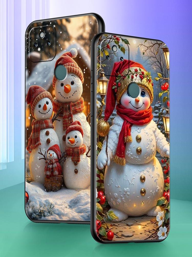 Christmas Snowman Phone Case Cover for Google Pixel 10 9 8 7 6 9A 8A 7A 6A Pro Shockproof Soft TPU 10 Pro XL Shell Fundas Capas