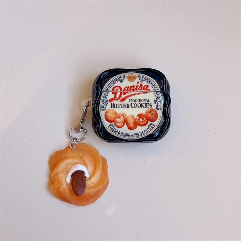 The cookie case is compatible with AirPods 4, Apple Bluetooth wireless earphone cases 2nd/3rd Gen Pro2 protective case and hanging accessories
