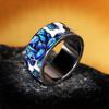Classic Epoxy Enamel Blue Flower Ladies Ring 925  For Ladies Jewelry Wedding Ring Bridal Jewelry  Ring