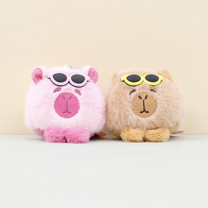 Cute Capybara Plush Toy Keychain Adorable Bag Charm Soft Cotton Filling