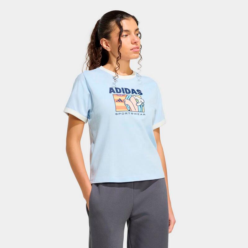 Adidas Women s Cartoon Print Round Neck T-shirt A/M