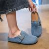 Wear Boken inner pedal retro outer drag women's summer half-care shoes to increase the height of Birken shoes bag head semi-new lazy sandals