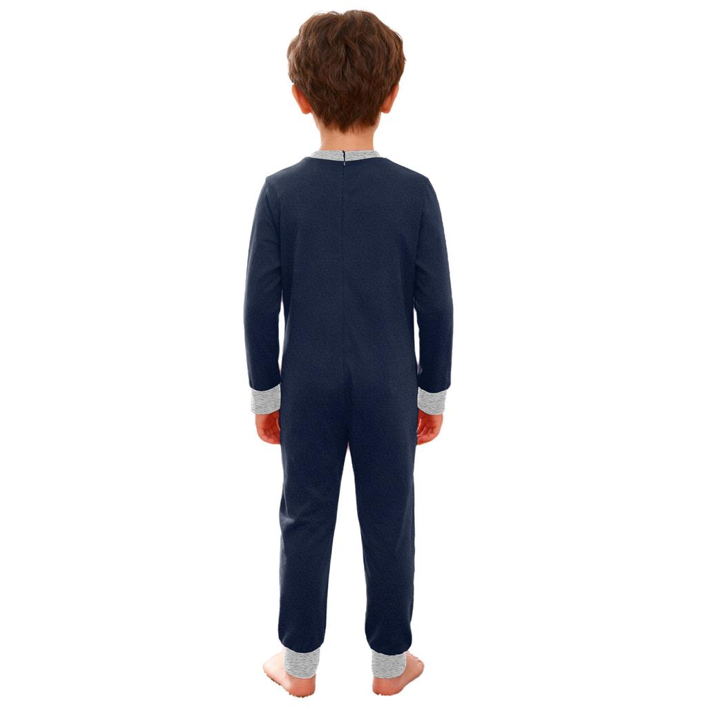 Unisex Barn Särskilda Behov Anpassningsbara Kläder Rund Hals Lång Ärm Anti-Strap Rygg Osynlig Dragkedja Ficka Jumpsuit