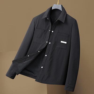 Men's Plus Size Casual Lapel Shirt Jacket