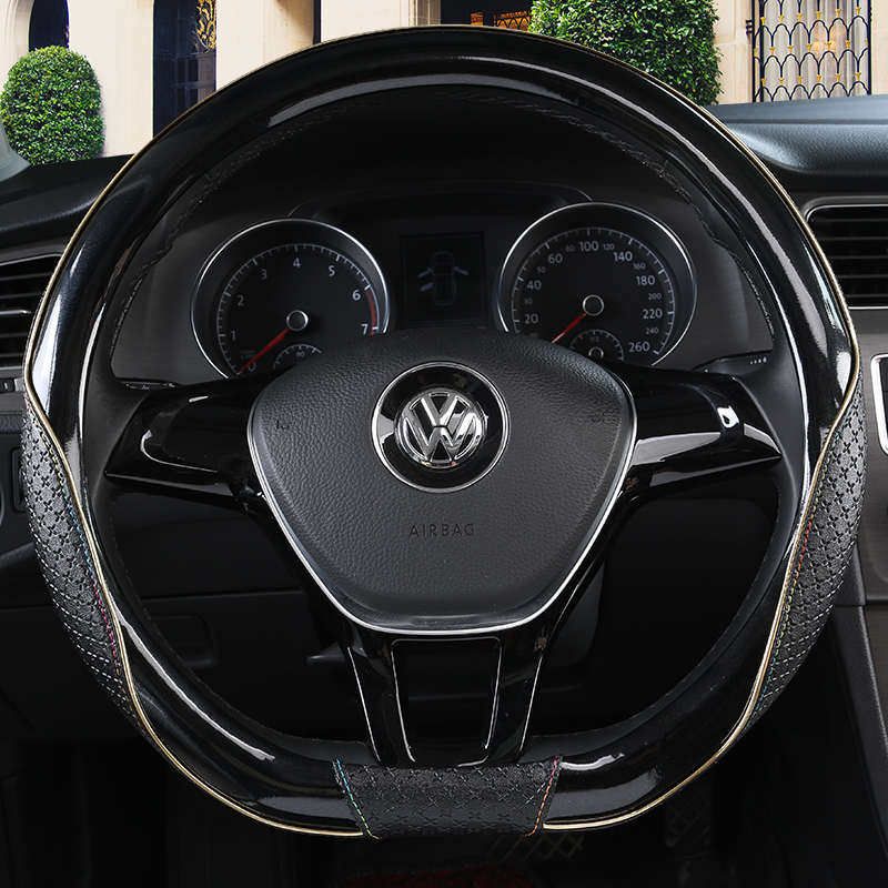 

Wheel Cover for Men, Summer Anti-Slip, Sweat-Absorbent, Breathable, Trendy Brand, Personalized Carbon Fiber, Universal for All Seasons, Car Interior Type D-Black Th1804