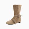 Inner heightening short boots knight boots women's 2024 new autumn and winter versatile small low heel thin boots western boots