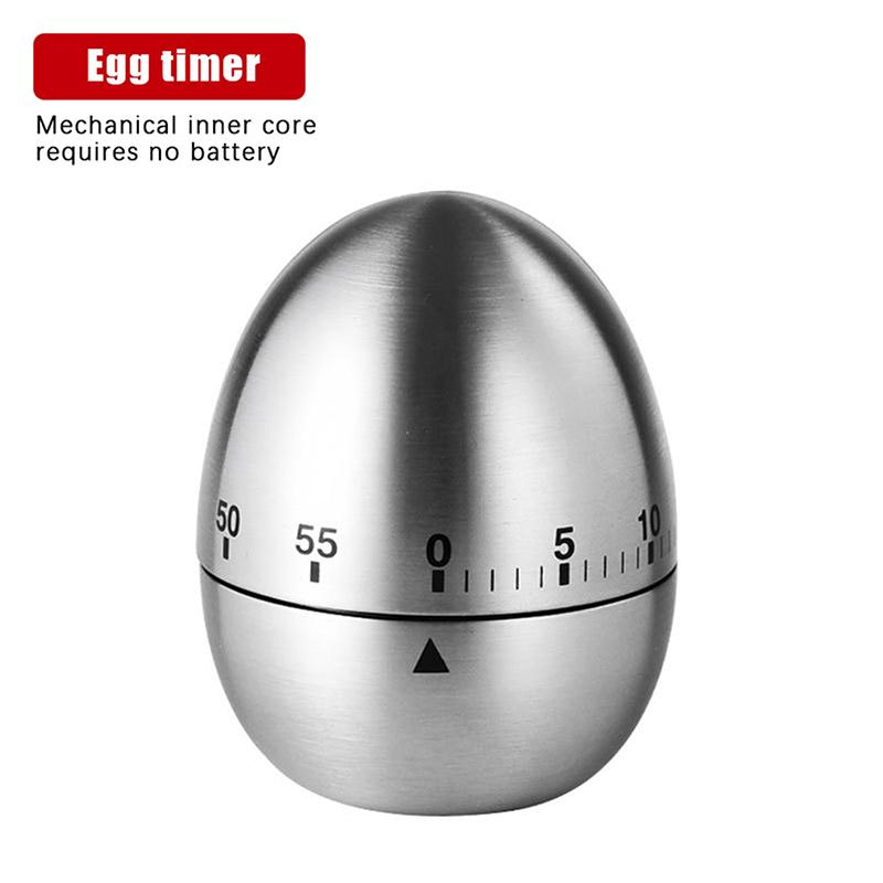 

Egg Timer Egg Shaped Kitchen Timer Pure Mechanical Structure For Safe And Accurate Timing Of Your Cooking And Baking 8CM серебряный