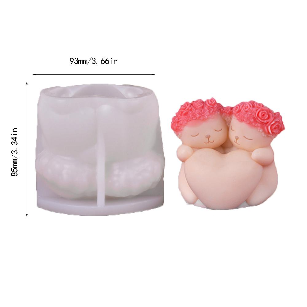 

Силиконовая форма для свечей «Медведь с розой» для мыла, гипсовая смоляная форма, изготовление ароматических свечей, подарок на День святого Валентина, свадебный декор C