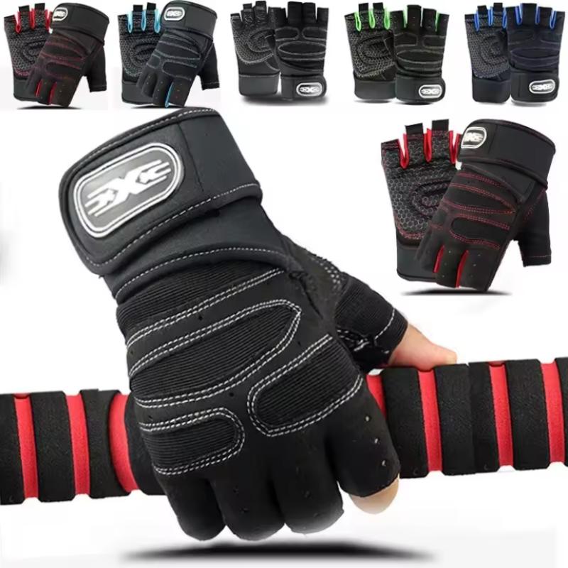 Outdoor-Sporthandschuhe für Männer und Frauen, Handgelenkschutz, Fitness, Fitnessstudio, Radfahren, Wandern, Boxen, Training, Workout, langes Handgelenk, fingerlos