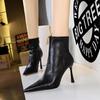 Retro Europäische & Amerikanische Stiletto Stiefeletten mit Seitlichem Reißverschluss - Damen Winter Spitzschuh Hoher Absatz Kurze Stiefel