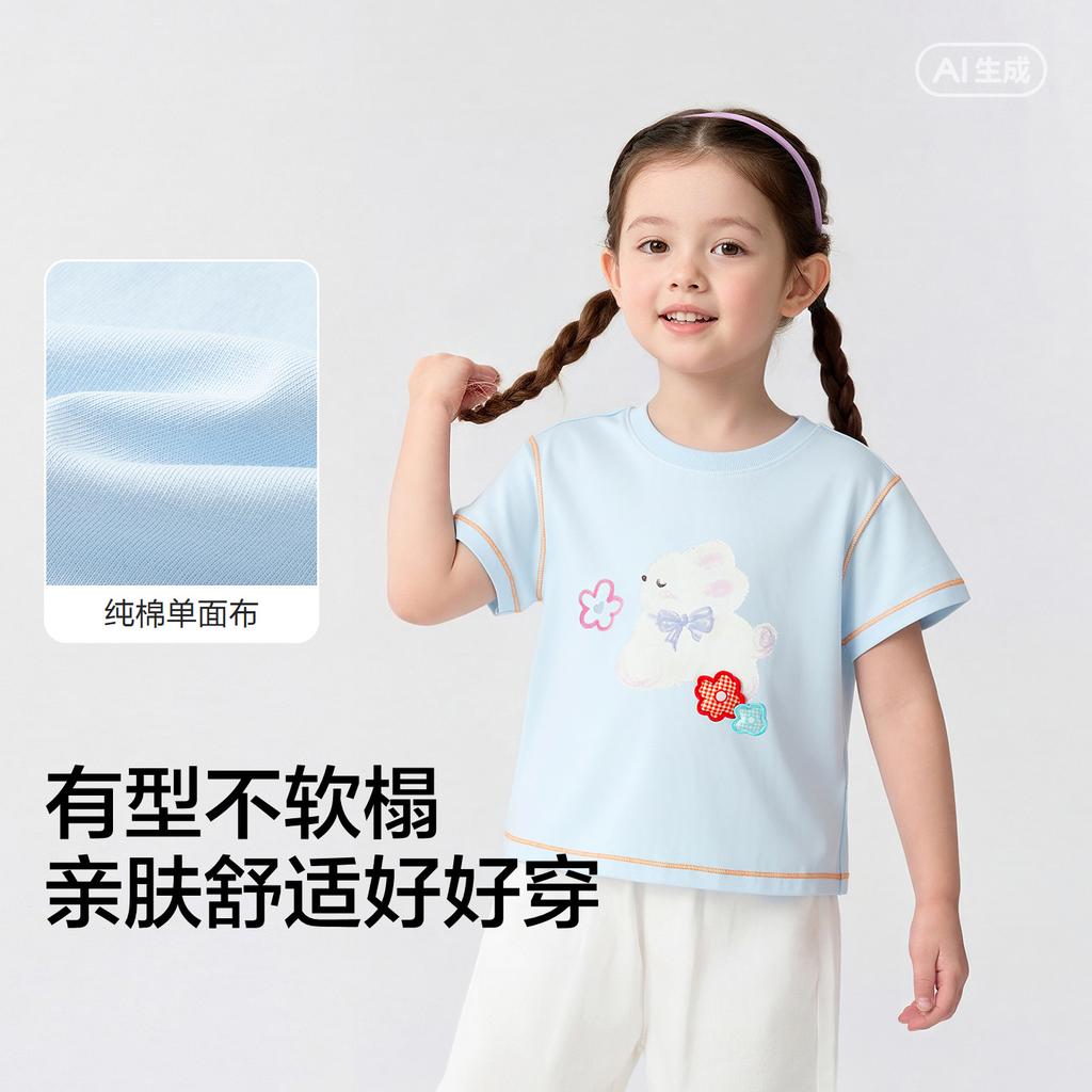 Balabala Girls' Pure Cotton Knitted Top