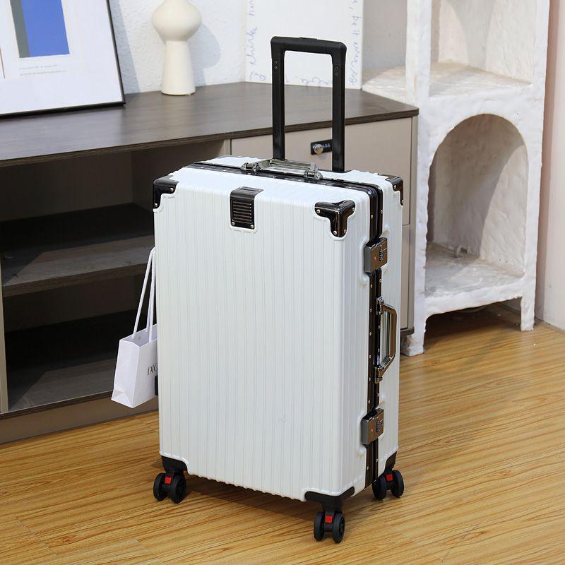 28" Women's Suitcase: Thick Aluminum Frame, Large Capacity, Silent Universal Wheels, Durable Travel Design. Logo Customization Available.