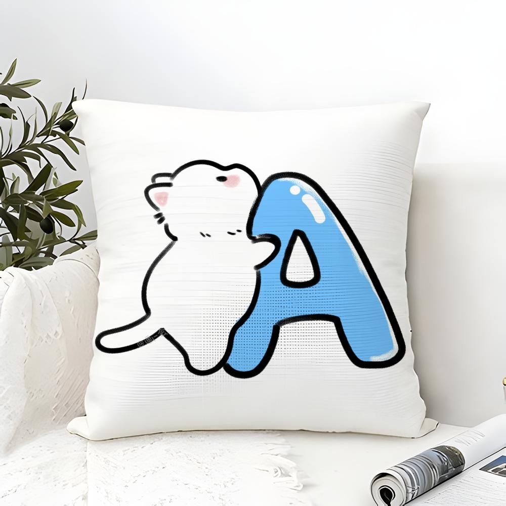 Cute Personalised Pillow Case Cotton Linen Fabric Square Zipper Pillowcase Home Decorative Living Room