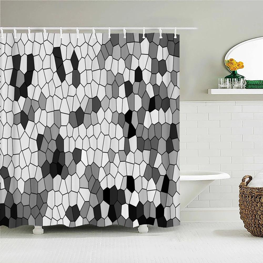 High Quality Washable Fabric Bathroom Curtains 3D Printing Shower Curtain Polyester Bath Screens Home Decoration With 12 Hooks