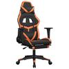Gaming Chair with Massage Function and Footrest Black & Orange Faux Leather