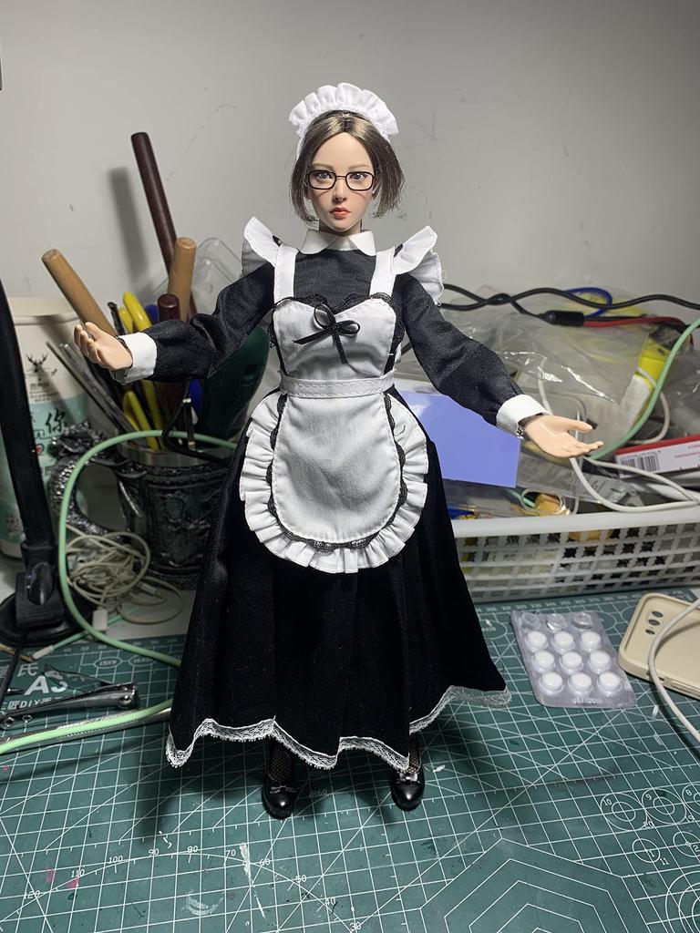 Spielzeug Hobby Maßstabsfigur für TBLeague Körper Schwarze Rahmenbrille für weibliches College Büro nicht [TOYBARJAPAN] 1/6 Zubehör/Geeignete Studenten, Damen,