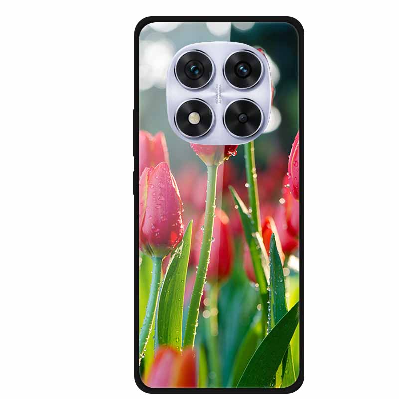 Tempered Glass Case For Redmi Note 14 Pro Coque 14Pro Flowers Phone Cases For Xiaomi Redmi Note14 Pro Hard Back Cover Case Funda