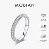 MODIAN Λαμπερά Δαχτυλίδια Moissanite Ορθογώνια Χρώματος D Στοιβάζονται Ασήμι 925 Δαχτυλίδια Αιώνιας Βέρας Για Γυναίκες Εκλεκτά Κοσμήματα