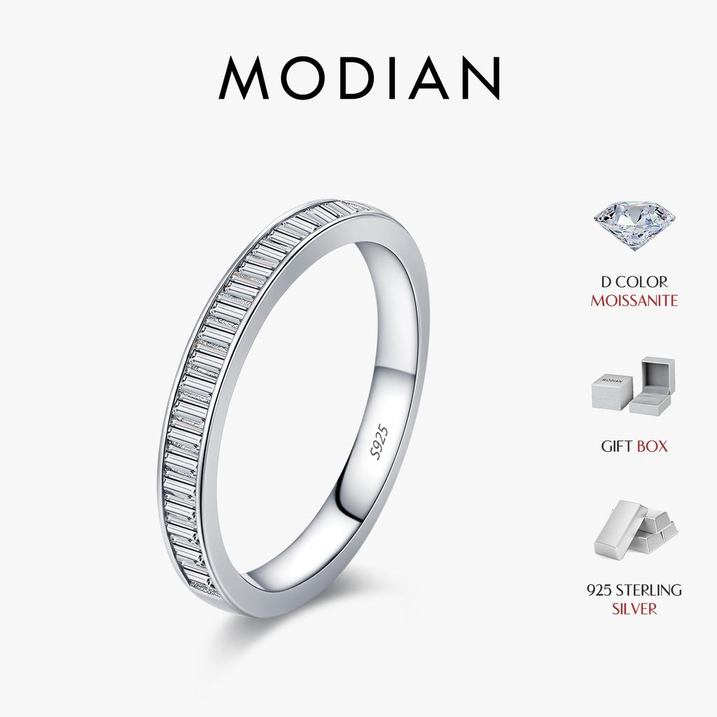 Dazzling D Color Rectangle Moissanite Stackable Rings 925 Sterling Silver Eternity Band Rings For Women Fine Jewelry
