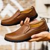 Fashion New Breathable Male Loafers Handmade Casual Leather Shoes for Men Walking Shoes Outdoor Slip on Footwear Handmade Business Flats