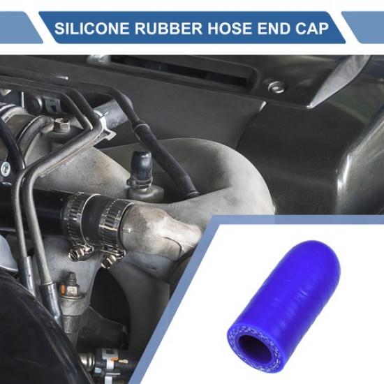 30Mm L 12Mm/0.47" ID Blue Car Silicone Rubber Hose End Cap Universal