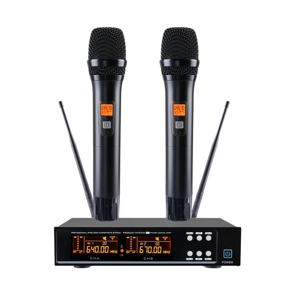 Dual Wireless Microphone Set for Meetings, KTV, and Home Singing