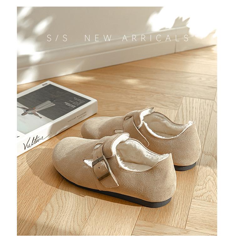 

Обувь Boken флисовые утепленные женские туфли зимние пушистые туфли женские уличные хлопковые тапочки ретро кожаные туфли с большим носком женские хлопковые туфли 32