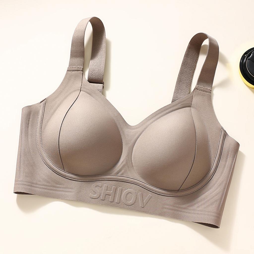 New Soft Support Pull Large Size Jelly Glue Fat Mm Fixed Cup Large Size Bra Cover Wide Shoulder Strap