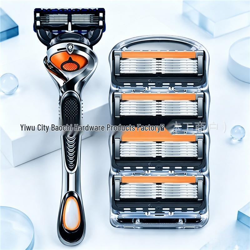 Old-Fashioned 5-Blade Men's Razor with Holder for Cross-Border E-Commerce