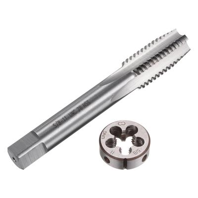 Uxcell 2-Piece Tap & Die Set, 5/8-11 UNC Thread Tap & Round Die, Tapping Thread Tool, Tap & Die Kit for Nut, Screw, Bolt Thread Repair