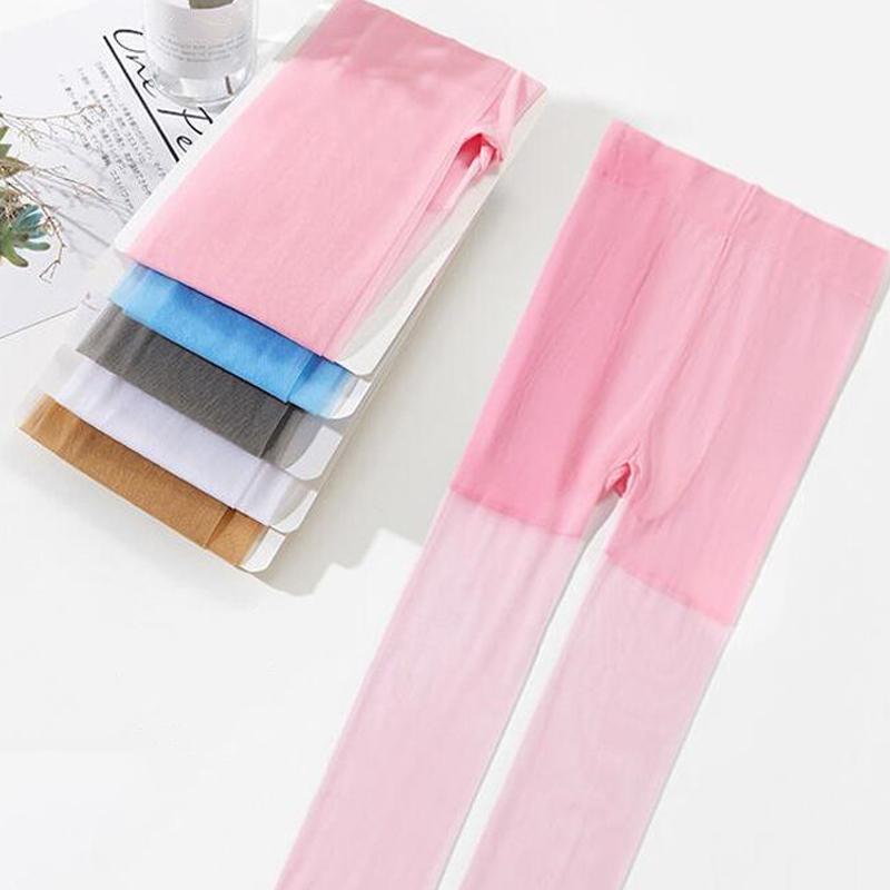 Japanese Style Alluring Ladies Young Ladies Anti Hook Clear Stretch Fabric Tights Candy Color Barely There Bottoming Tights Multicolour See Through