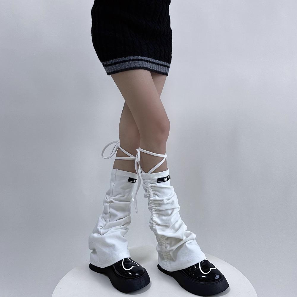 Y2k Striped Foot Covers Horn Drawstring Strap Boot Socks New Ankle Warmer  Autumn Winter