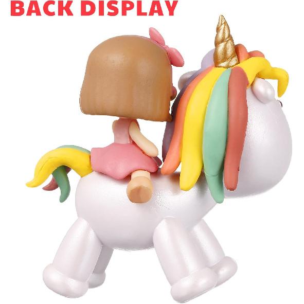 Toyvian Mini Unicorn Cake Decor Cartoon Unicorn Cake Topper Resin Figure Unicorn Cake Topper for Little Girl Birthday Party Decor Kids Unicorn Figure
