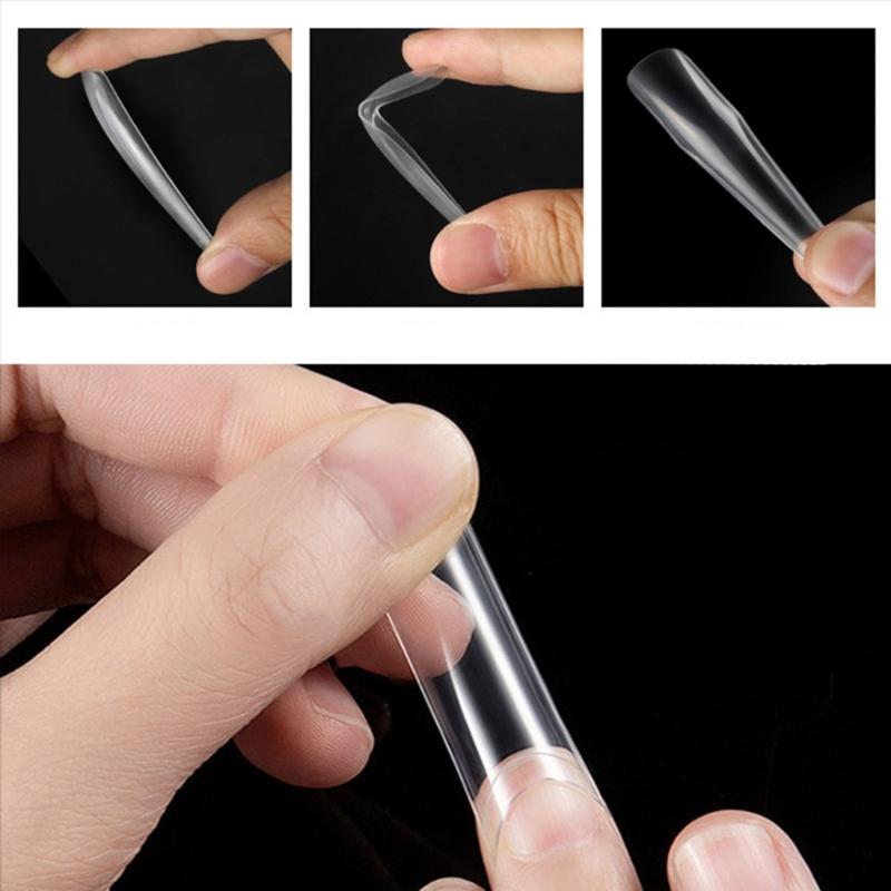 504Pcs/set Transparent Artificial Nail Kit Full Coverage Tips For Gel Extension Manicure Home Salon Application