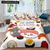 Japanese Sushi King Queen Duvet Cover Little Cat Bedding Set Novelty Cartoon Pet Animal Japan Food White Polyester Quilt Cover