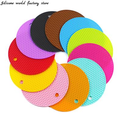 Silicone World Silikon-Isolierunterlage, rund, Wabenmatte, Untersetzer, rutschfest, Esstischunterlage, Schüsselunterlage, Topfunterlage, Küchenutensilien