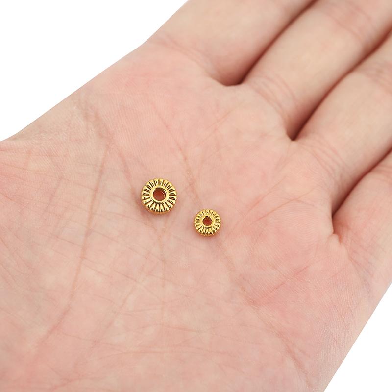 10 Stück Edelstahl Große Loch Abstandshalter Perlen 6mm 8mm PVD Nie Verblassend Halskettenperlen Armband Zubehör Schmuckherstellung Zubehör