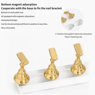 1 peça/5 peças Base de Prática para Unhas Suporte Metálico para Unhas Base Magnética Acrílica Peça de Unha Usável Suporte para Prática de Unhas Ferramenta de Exibição de Unhas